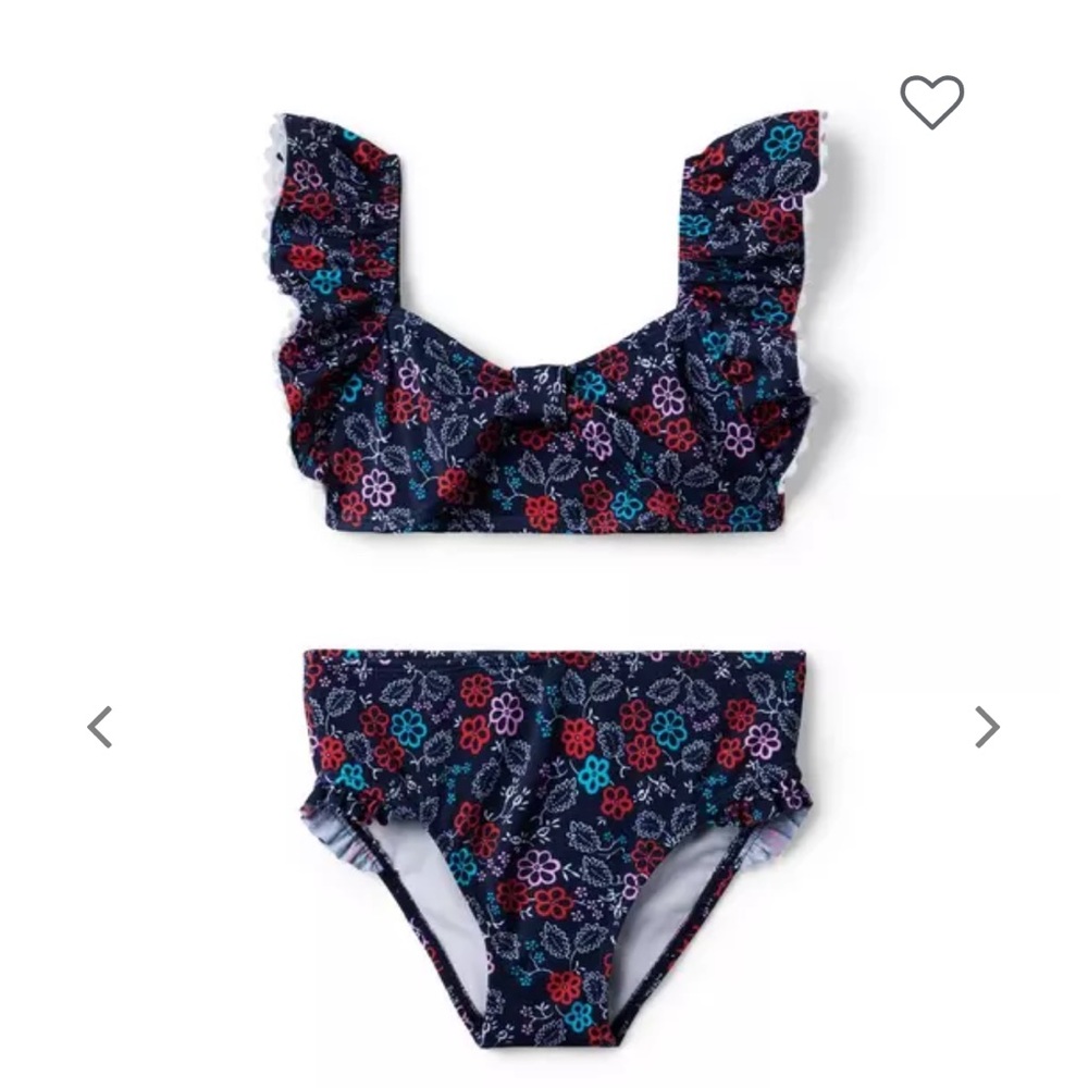 Janie and Jack Ruffle Swimsuit - Merchant Marine Floral